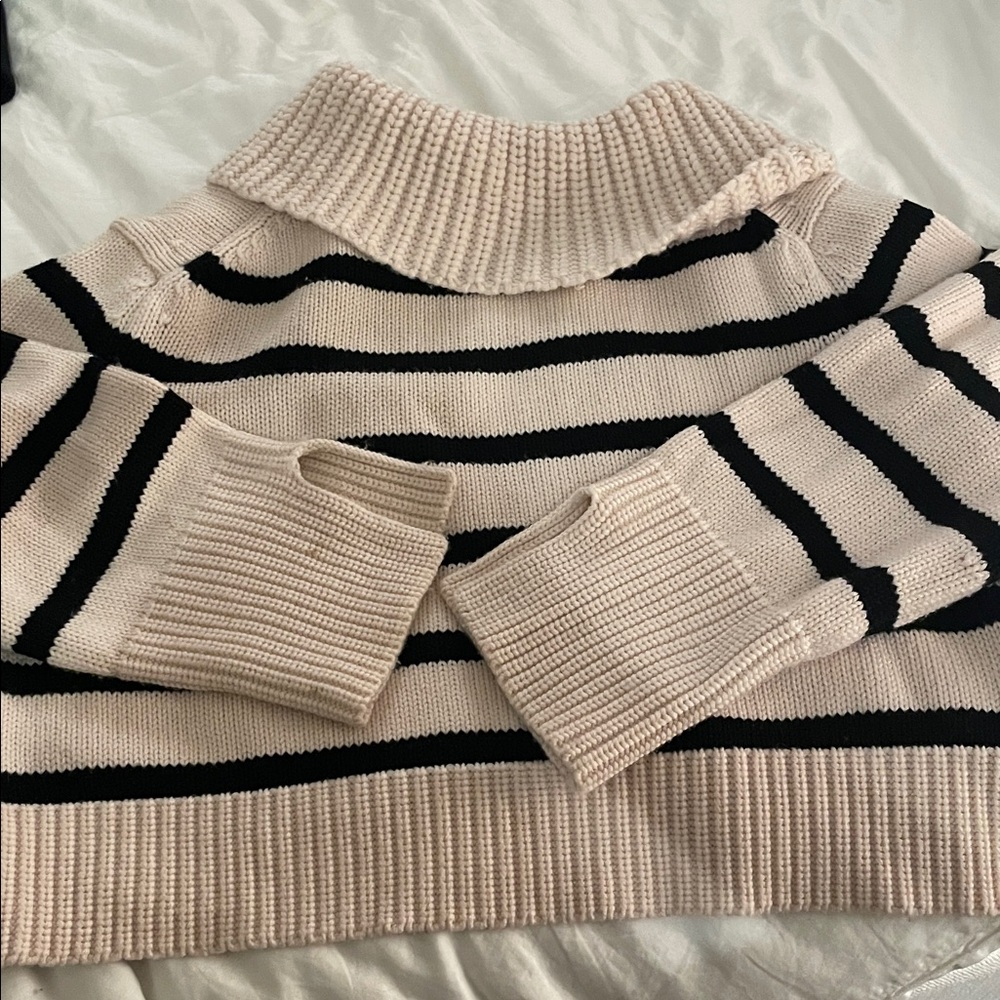 KHAITE The Evi Sweater Custard Black Stripe XS 100% Cashmere - Picture 7 of 8